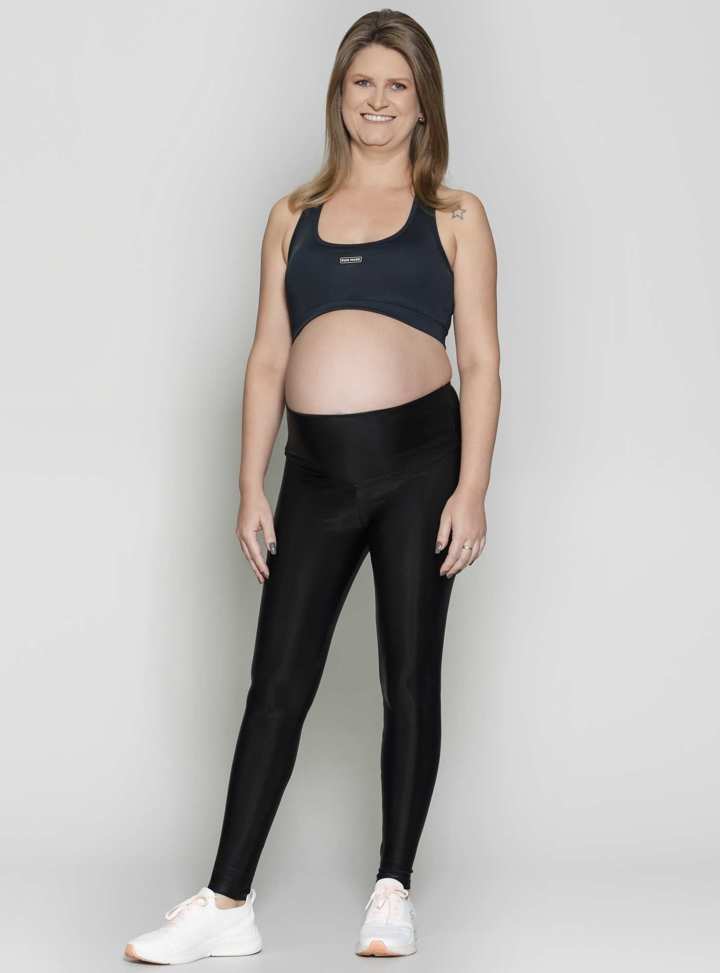 Legging Gestante Cirrê Preto
