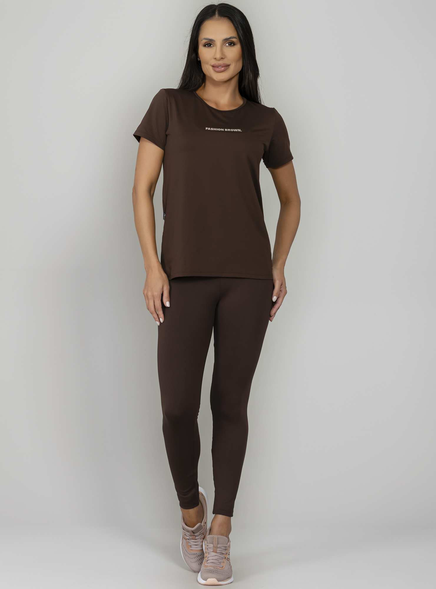 T-Shirt Fashion Color Marrom 02