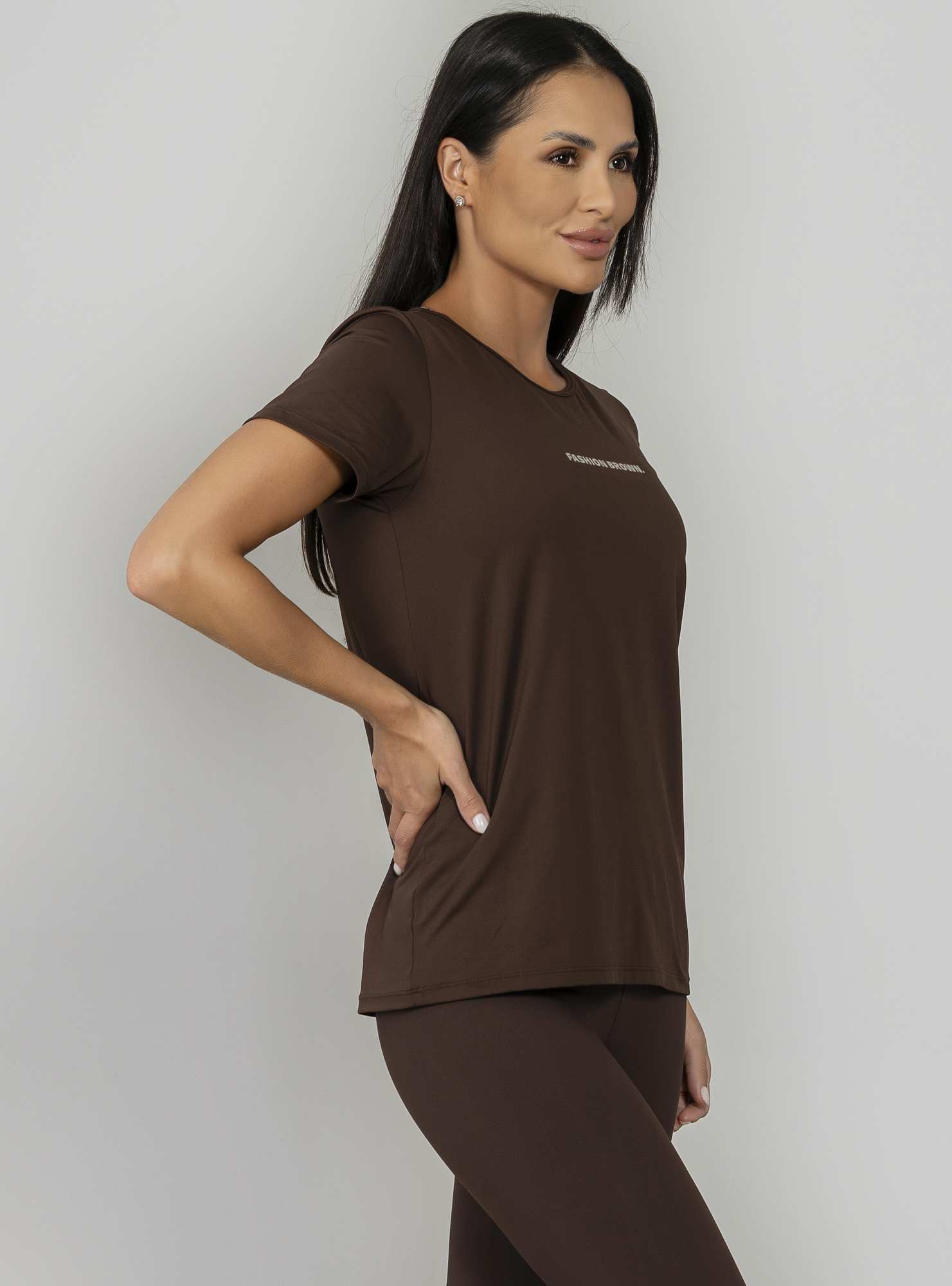 T-Shirt Fashion Color Marrom 02