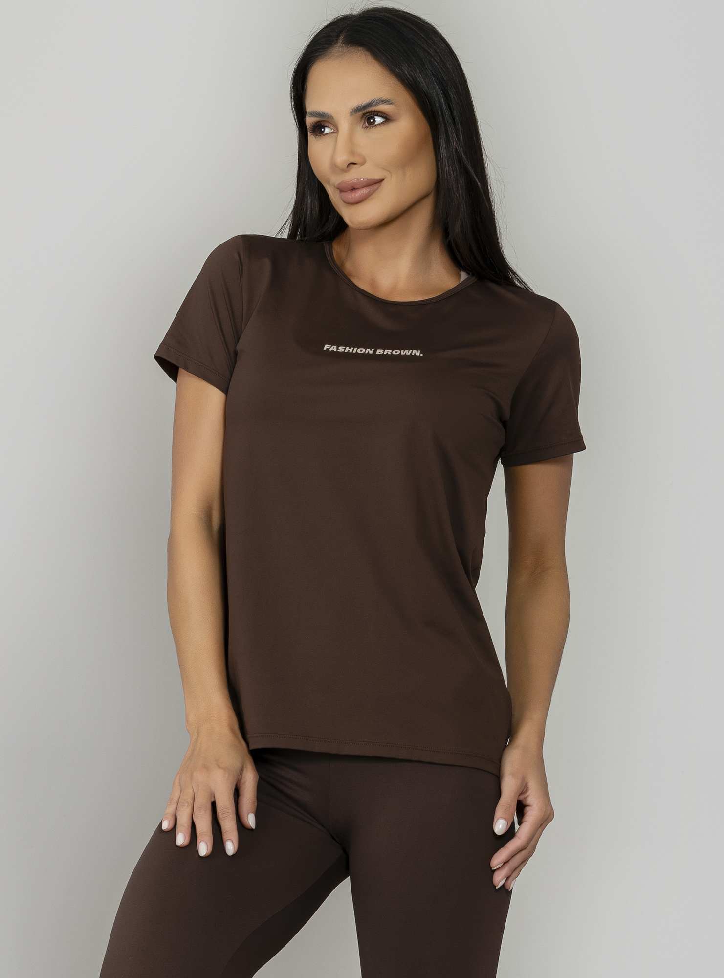 T-Shirt Fashion Color Marrom 02