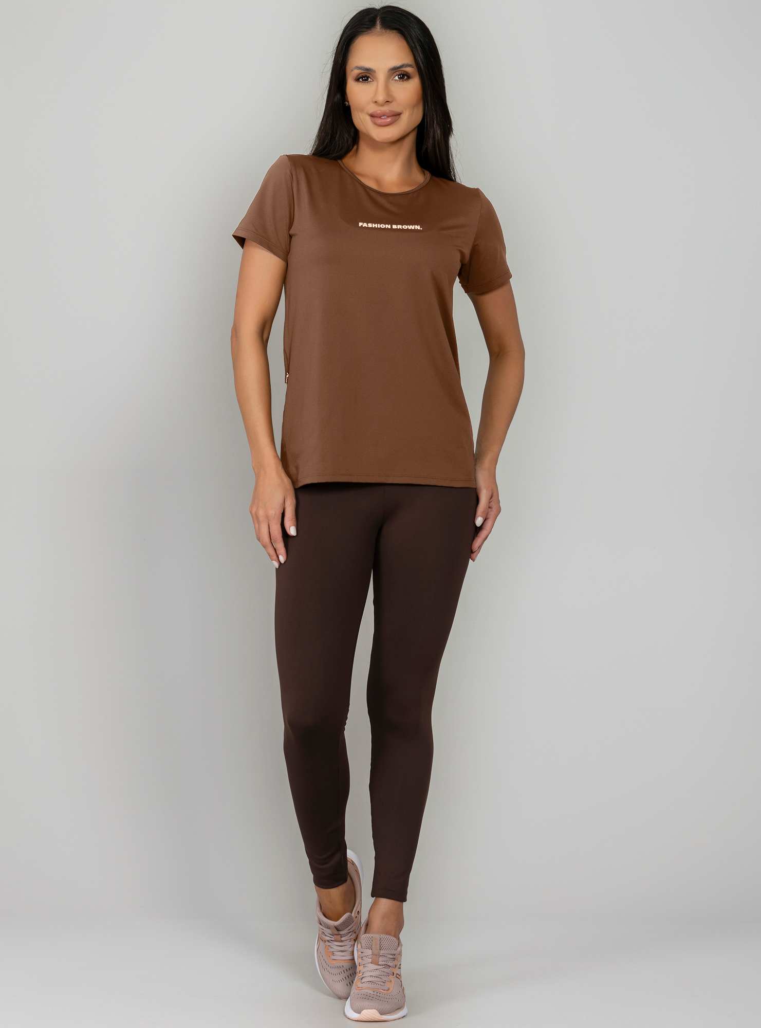 T-Shirt Fashion Color Marrom 06