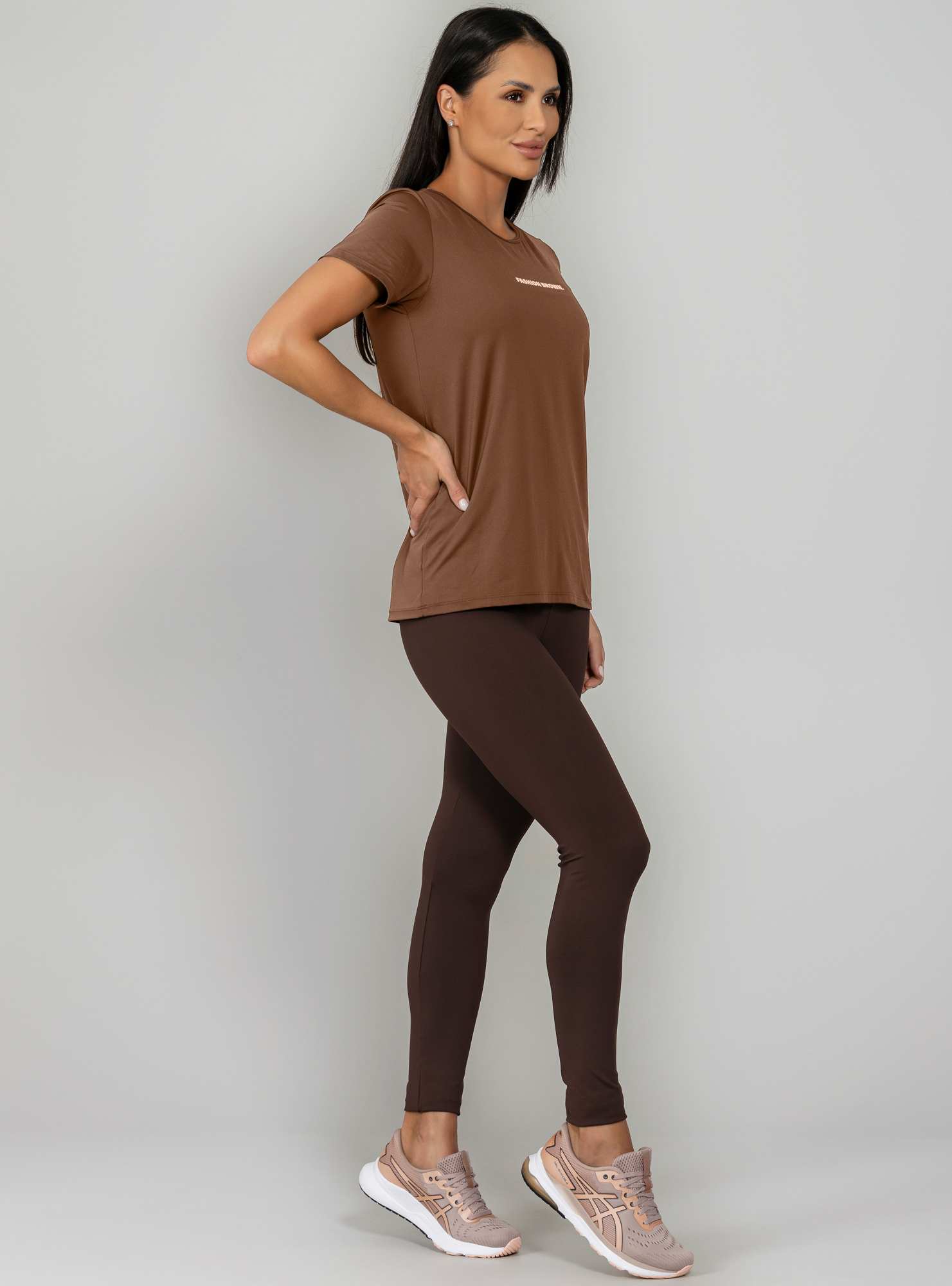 T-Shirt Fashion Color Marrom 06