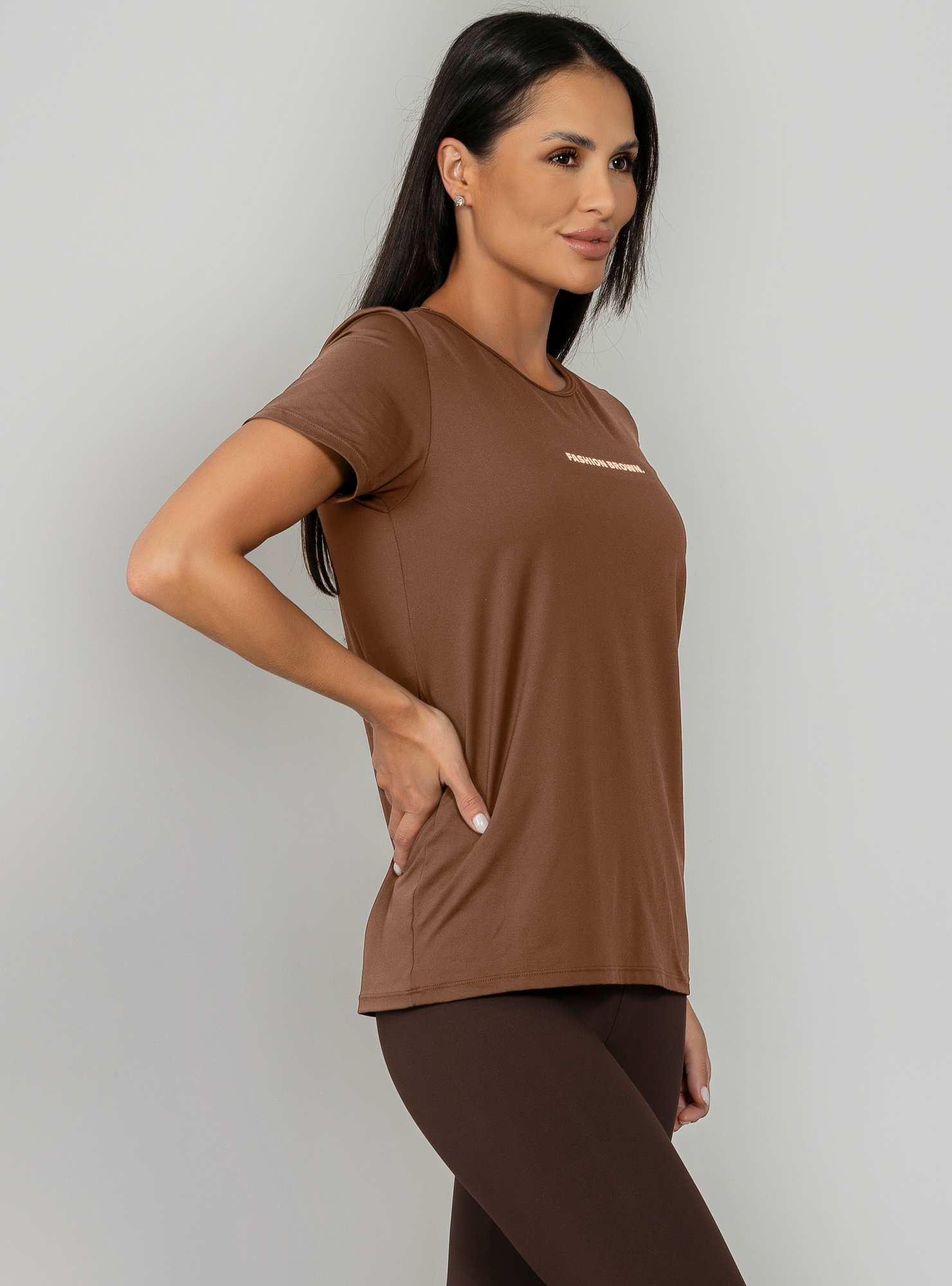 T-Shirt Fashion Color Marrom 06