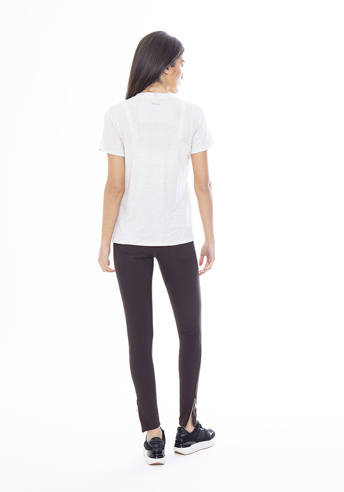 Legging Montaria Zíper na Barra Marrom 01