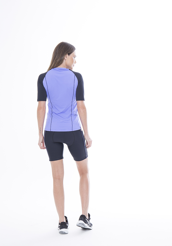 Ciclista Acolchoada para Performance Preto / Roxo 21
