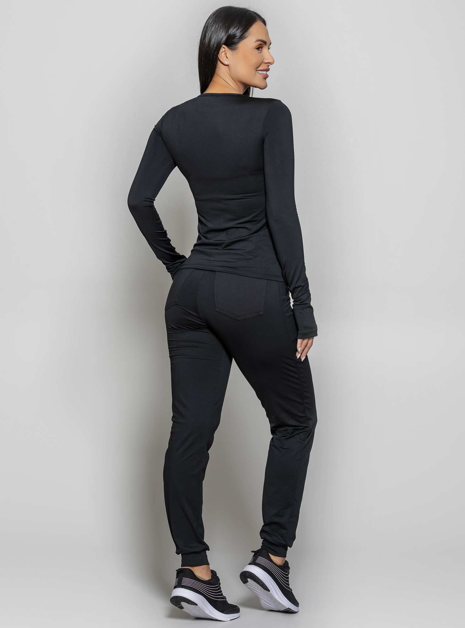 Blusa Térmica Decote V Preto