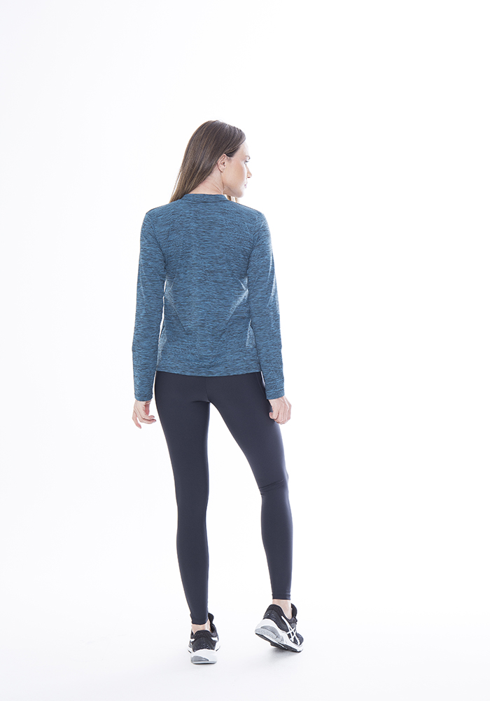 Blusa Manga Longa Otimista Azul 16 / Preto