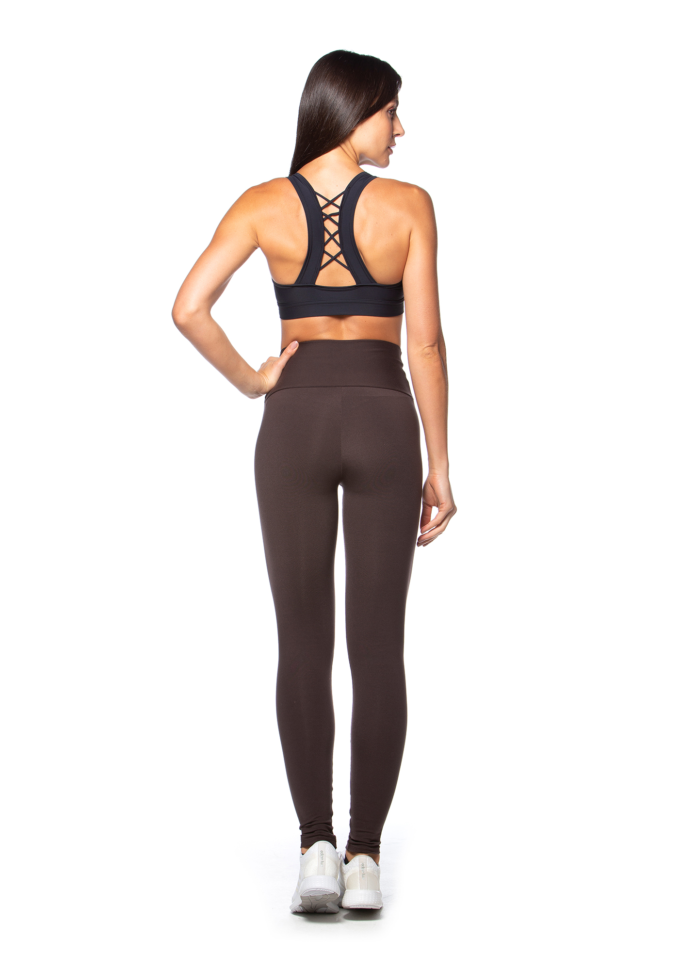 Legging Cós Alto Essencial Marrom 01