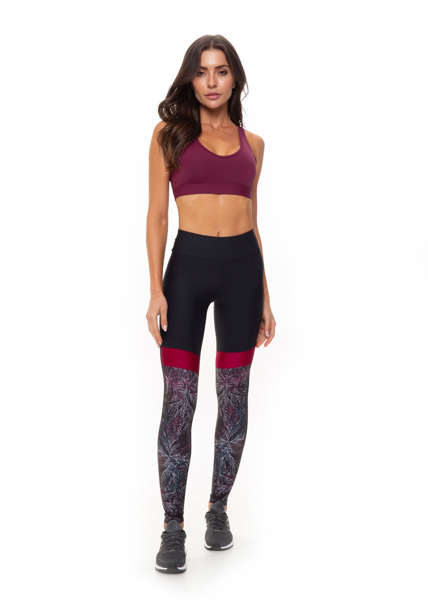 Legging com Recorte Estampado Sublimação 869 / Bordo 01