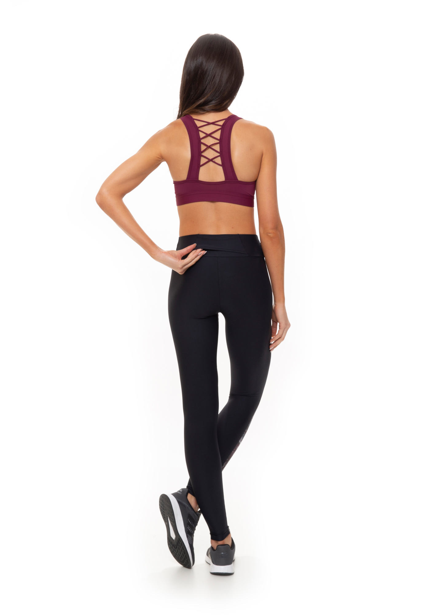 Legging com Recorte Estampado Sublimação 869 / Bordo 01