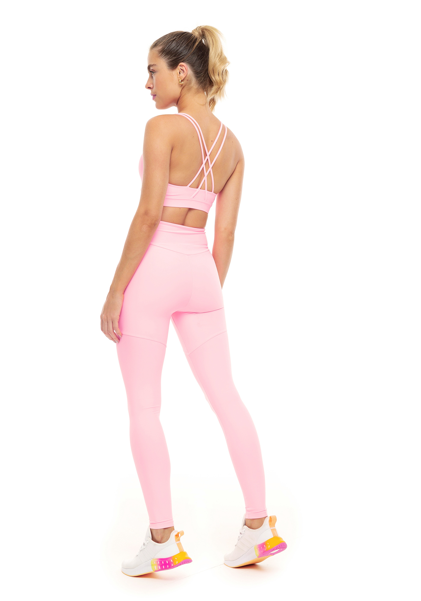 Legging Cintura Alta Blocking Rosa 17