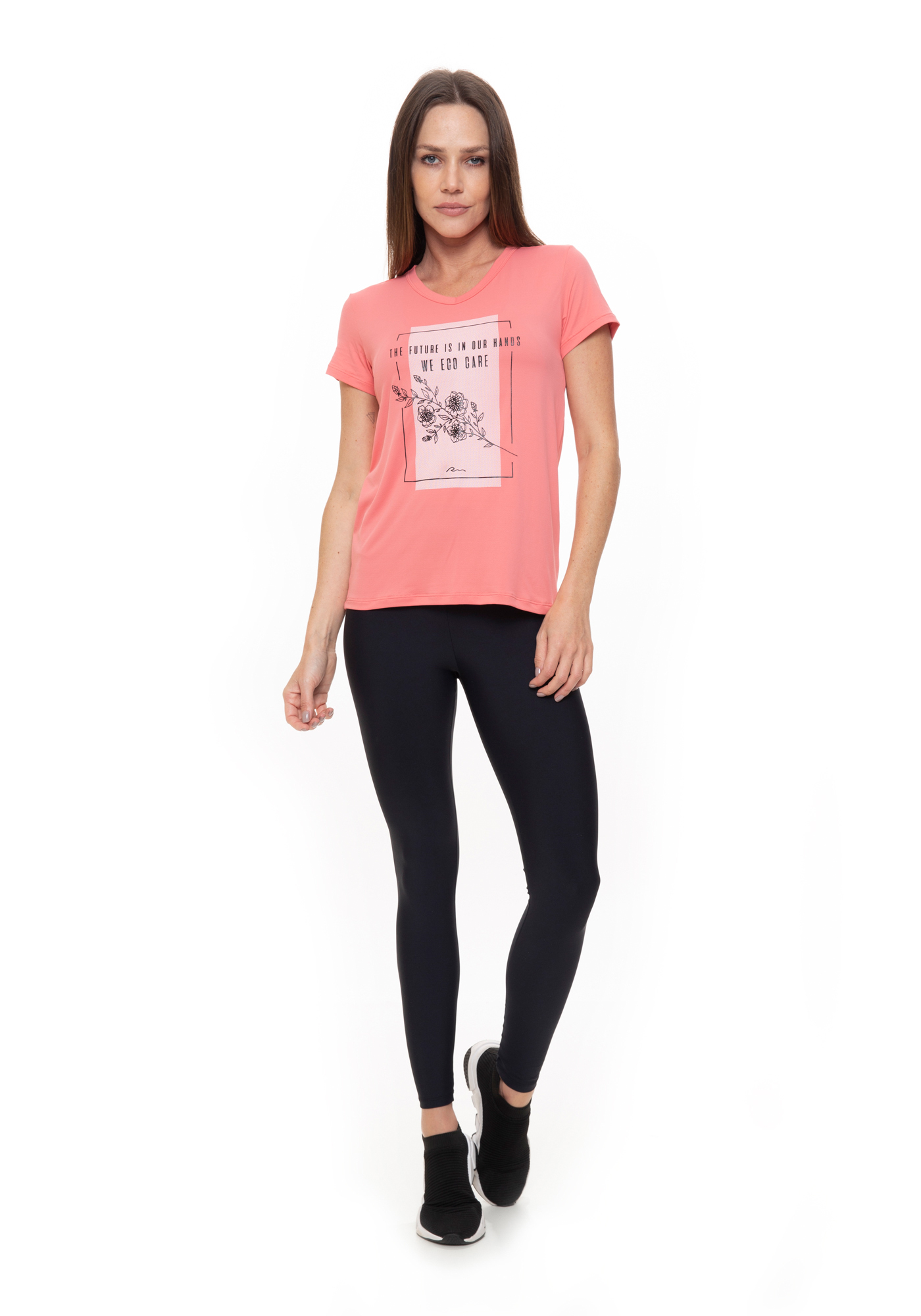 T-Shirt Eco-Friendly Rosa 06 / Branco