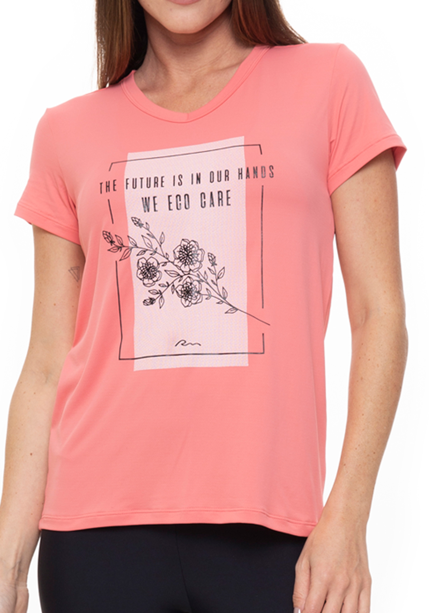 T-Shirt Eco-Friendly Rosa 06 / Branco