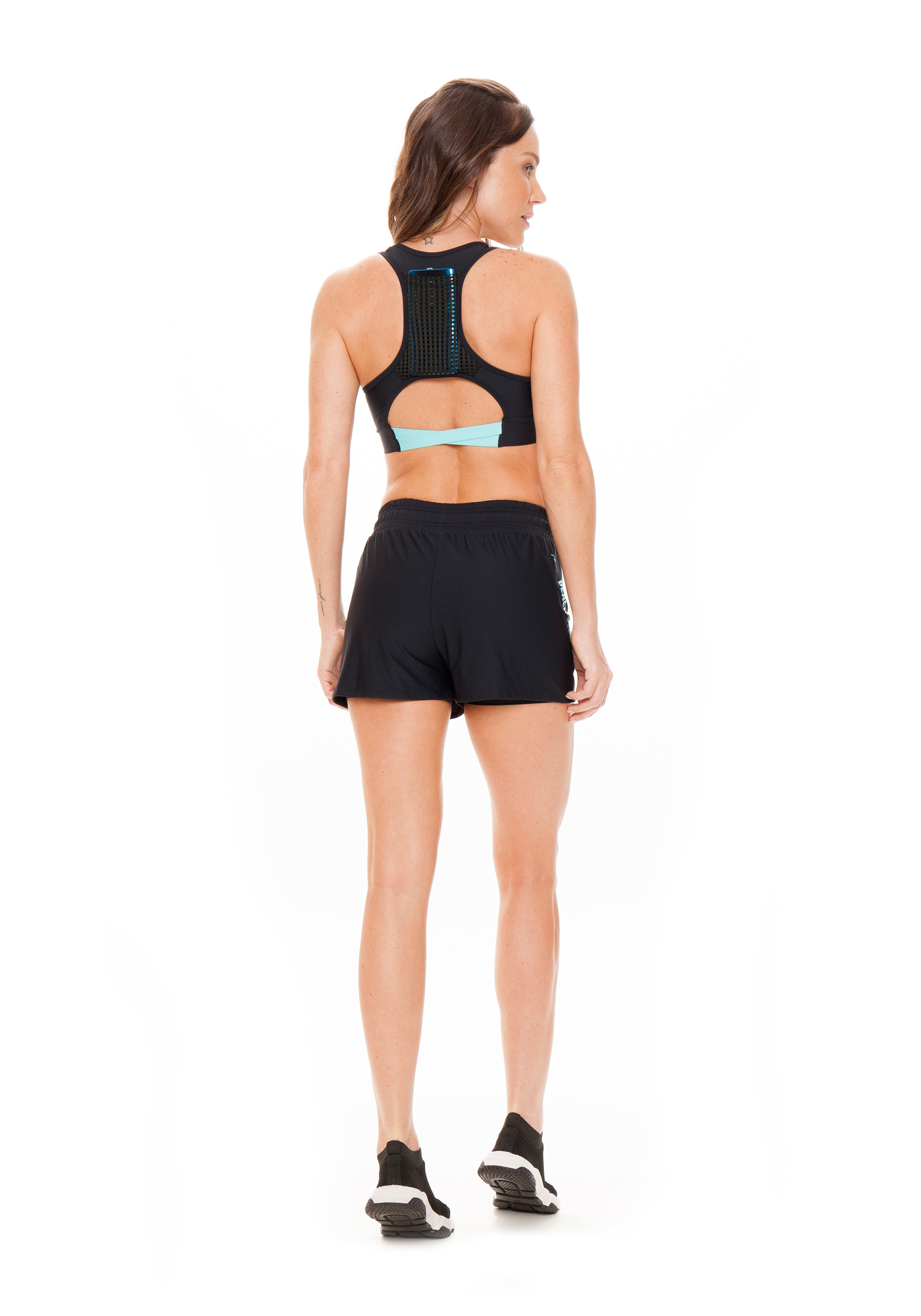 Short Duplo Beach Fitness Preto / Azul 09
