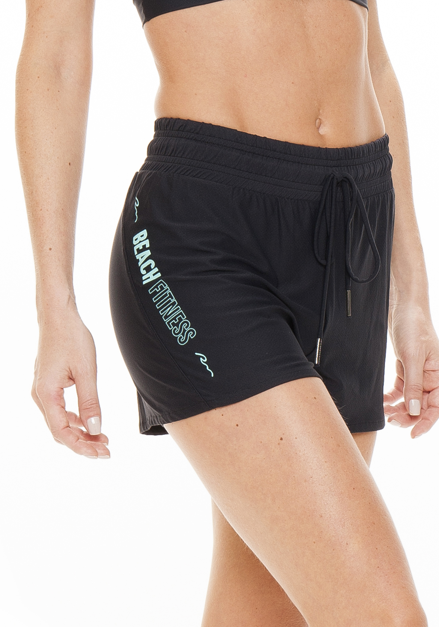 Short Duplo Beach Fitness Preto / Azul 09