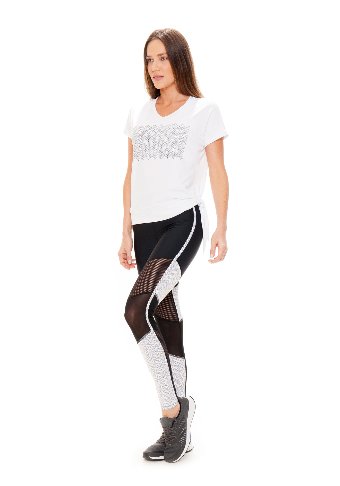 Blusa Amarrada Monograma RM Branco / Preto