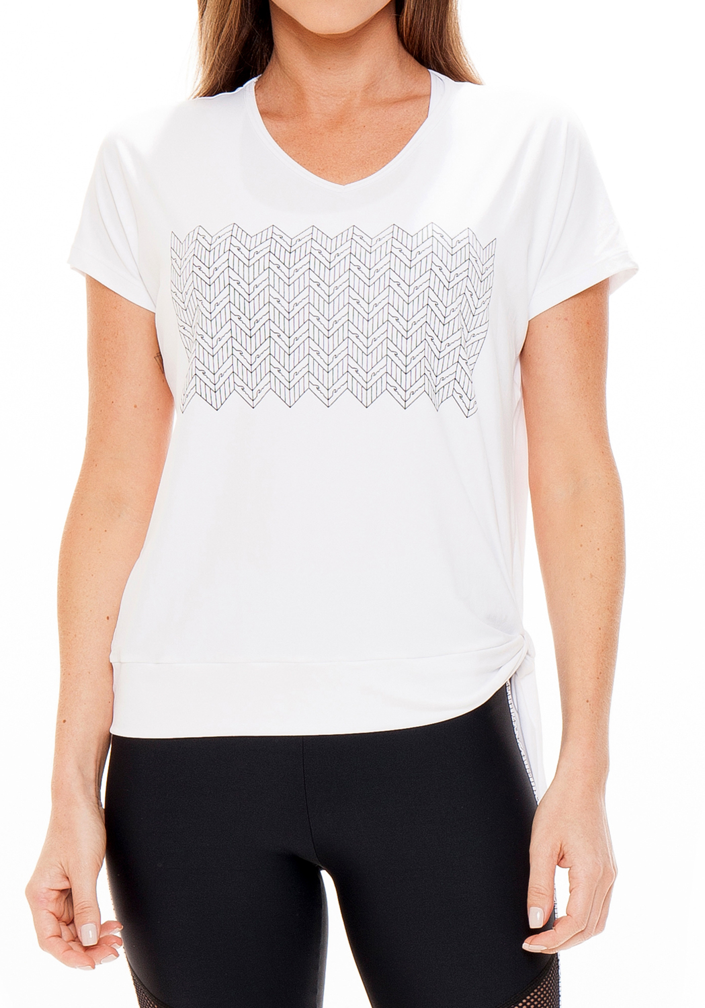 Blusa Amarrada Monograma RM Branco / Preto
