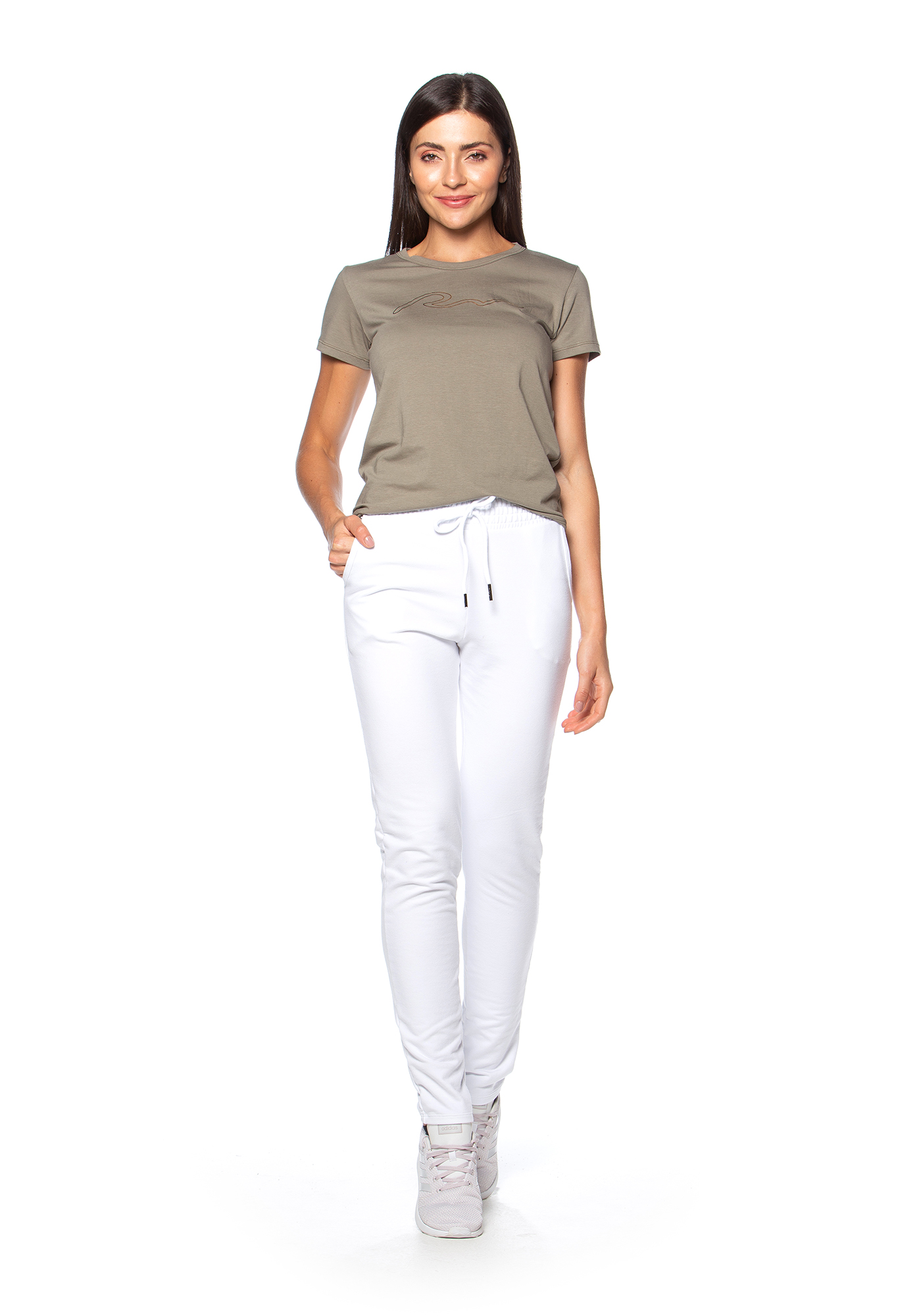 Calça Reta de Moletinho Branco