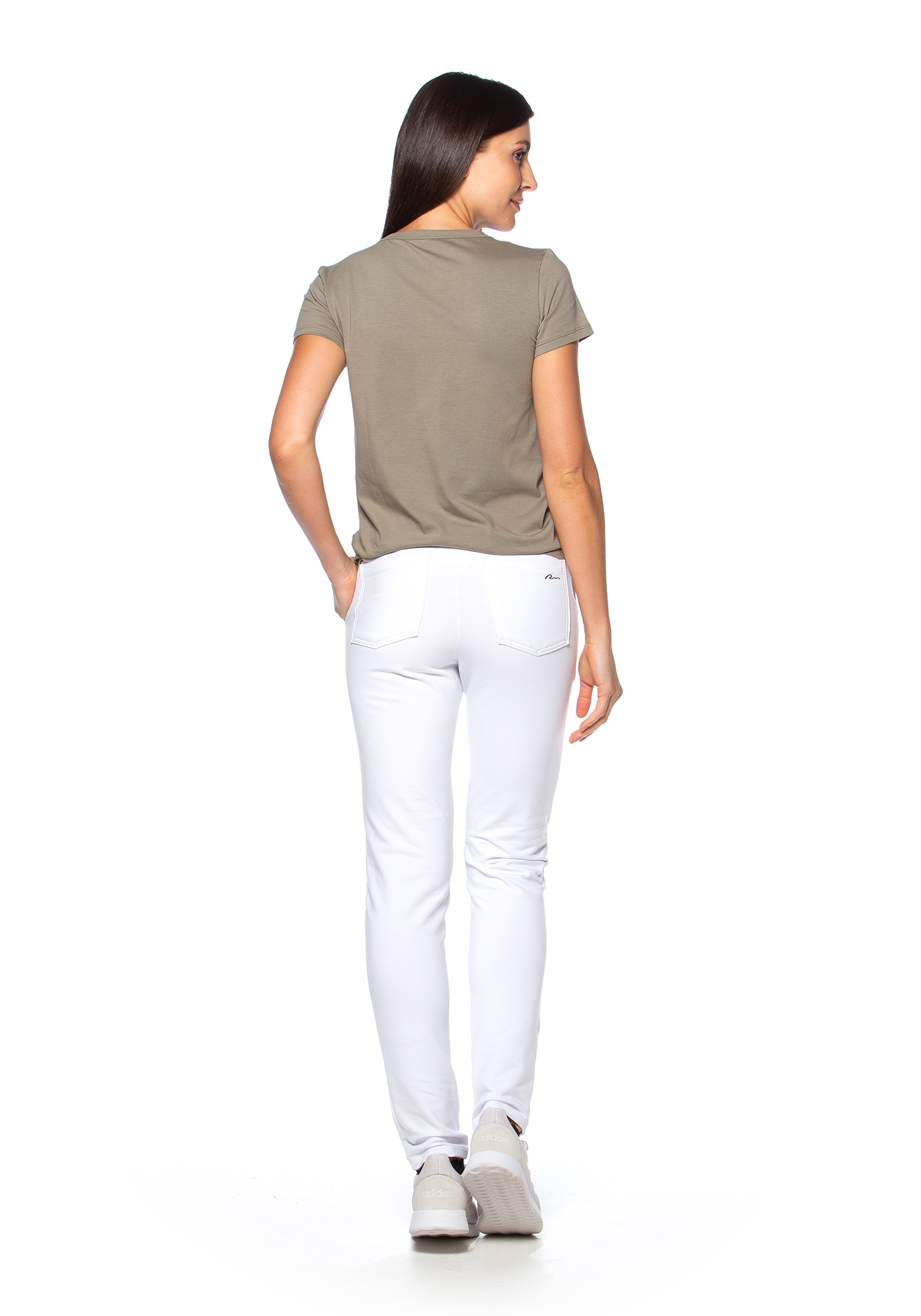 Calça Reta de Moletinho Branco