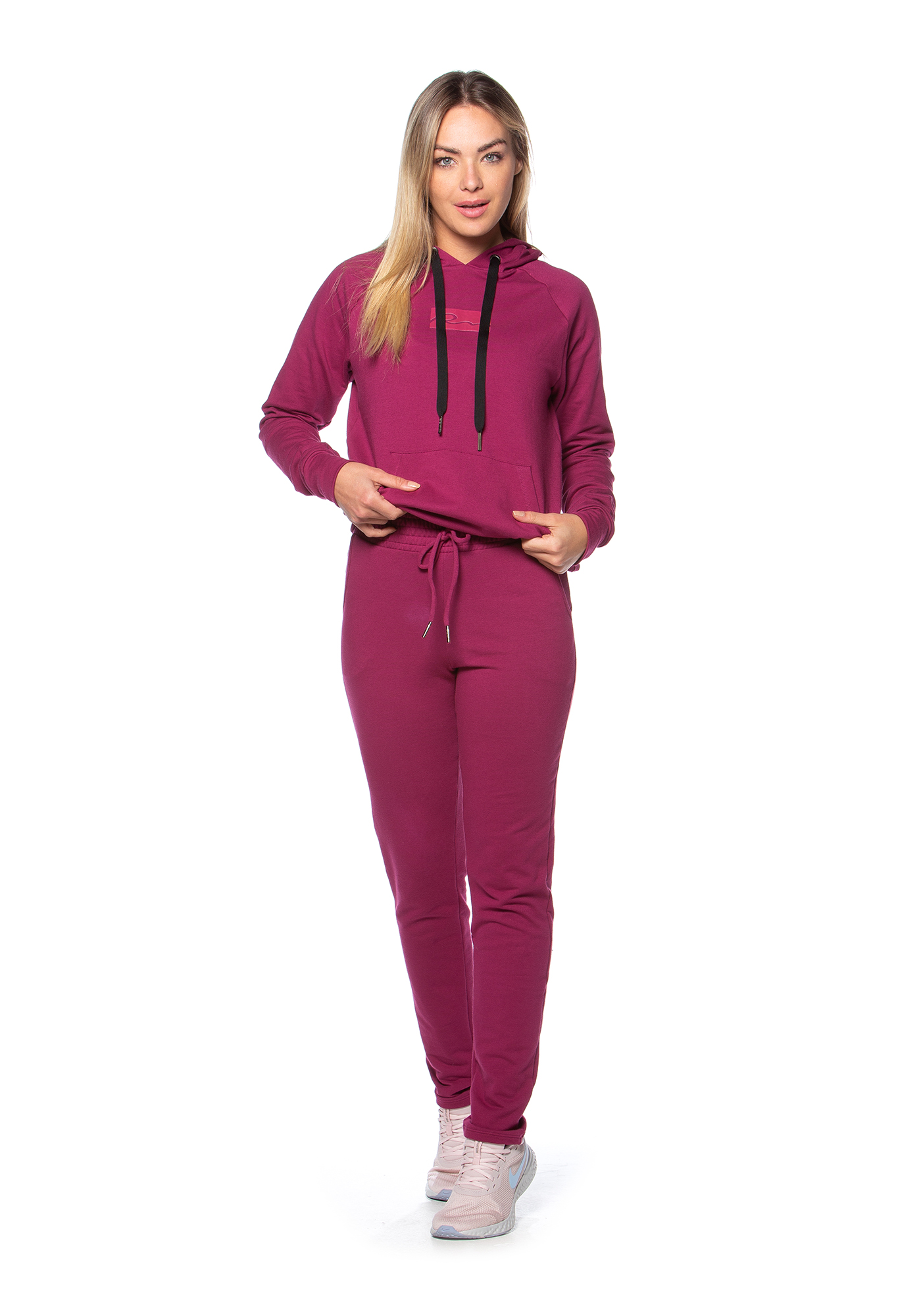 Calça Reta de Moletinho Roxo 19