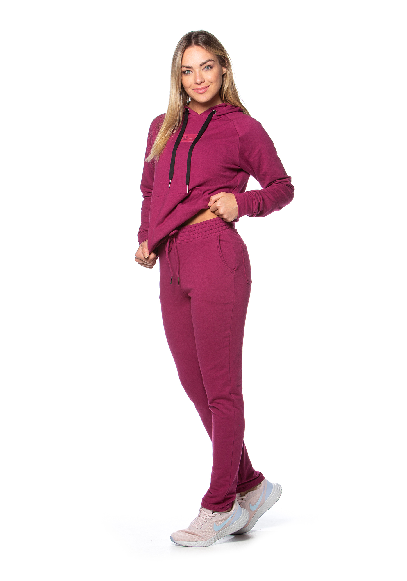 Calça Reta de Moletinho Roxo 19