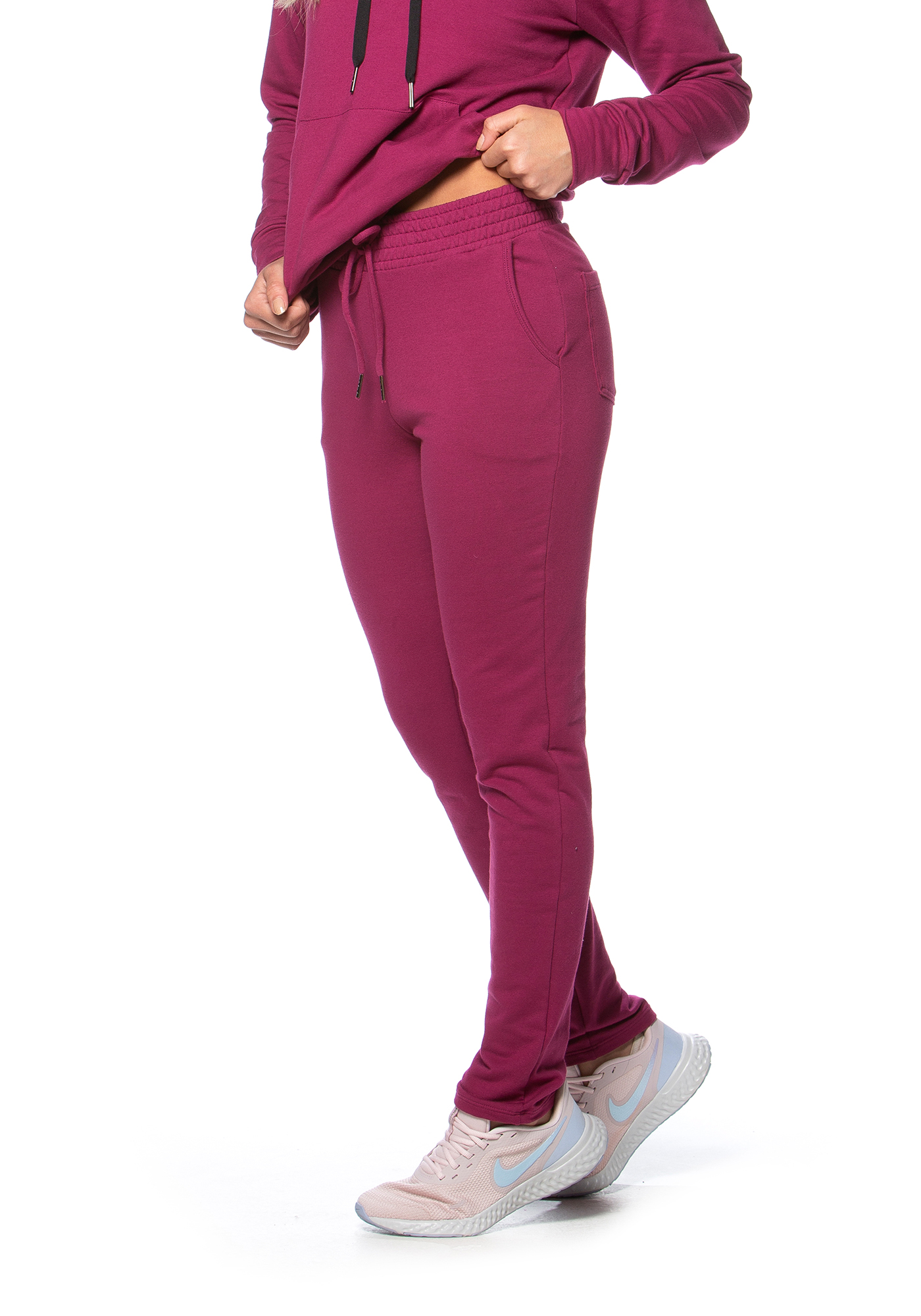 Calça Reta de Moletinho Roxo 19