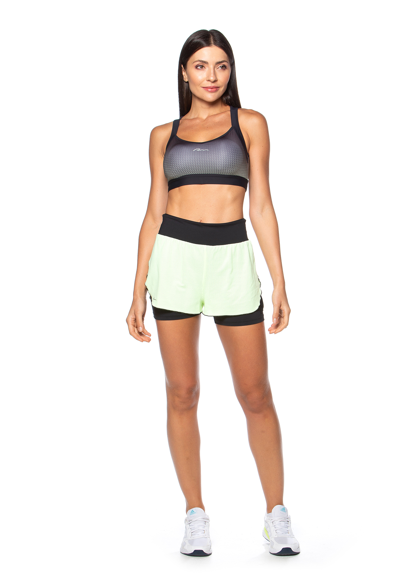 Short Duplo Beach Tennis Amarelo 07 / Preto