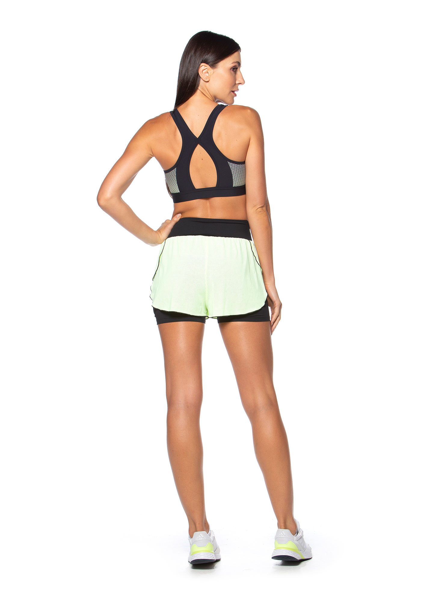 Short Duplo Beach Tennis Amarelo 07 / Preto