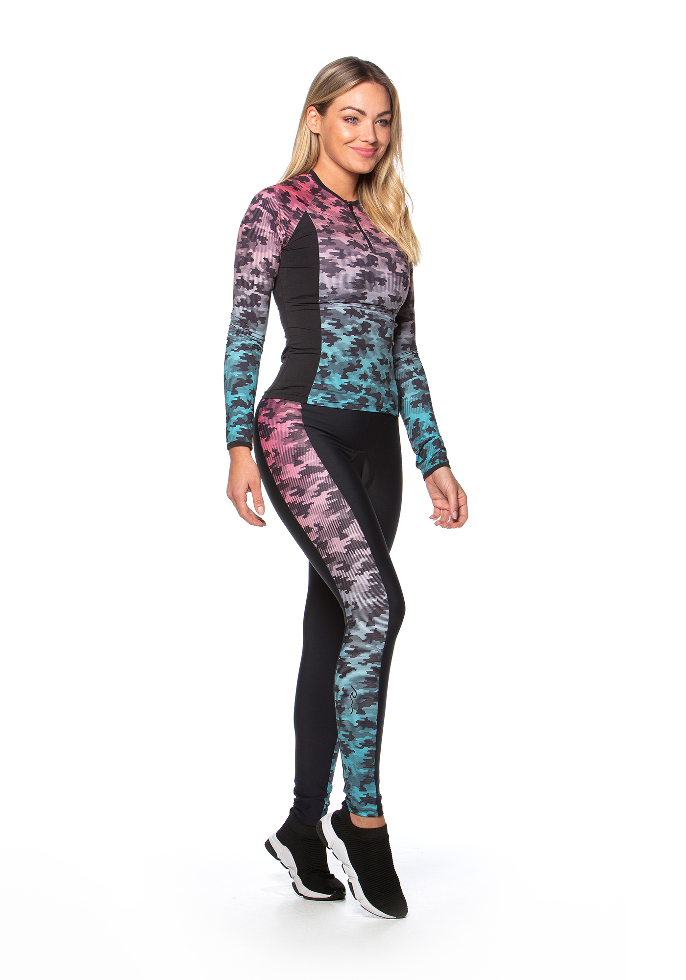 Blusa Ciclista Manga Longa para Performance Sublimação 947 / Preto