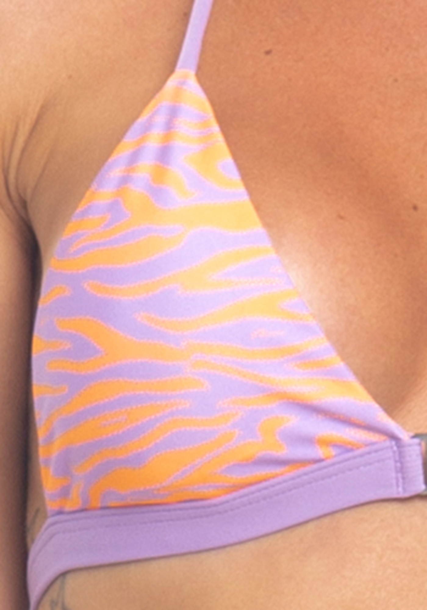 Top Biquí­ni Estampado com Fecho Frontal Sublimação Fluor 998 / Roxo 23