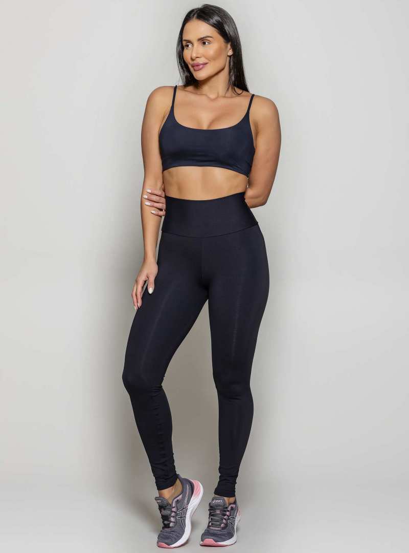 Legging Cós Alto Emana Essencial Preto