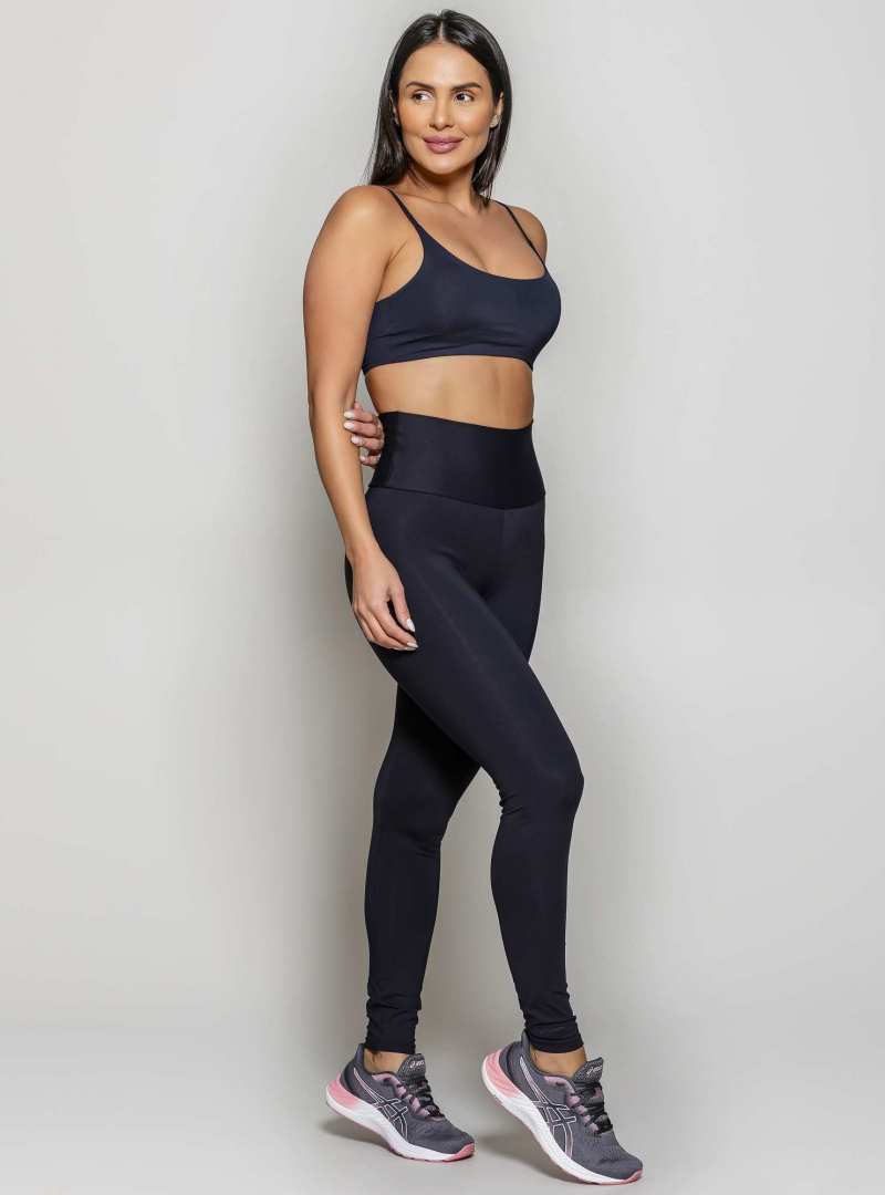 Legging Cós Alto Emana Essencial Preto