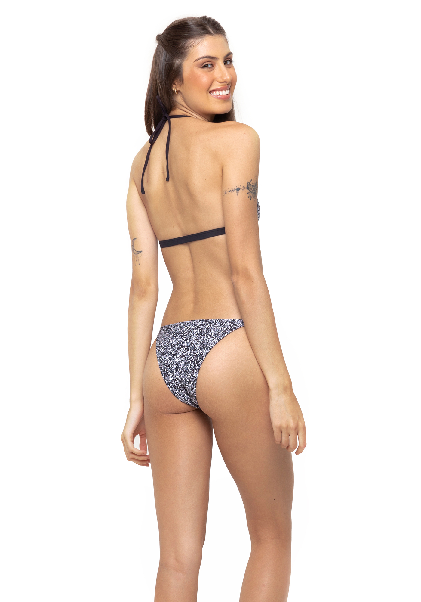 Calcinha Biquí­ni Esportiva Estampada Sb 001 / Preto