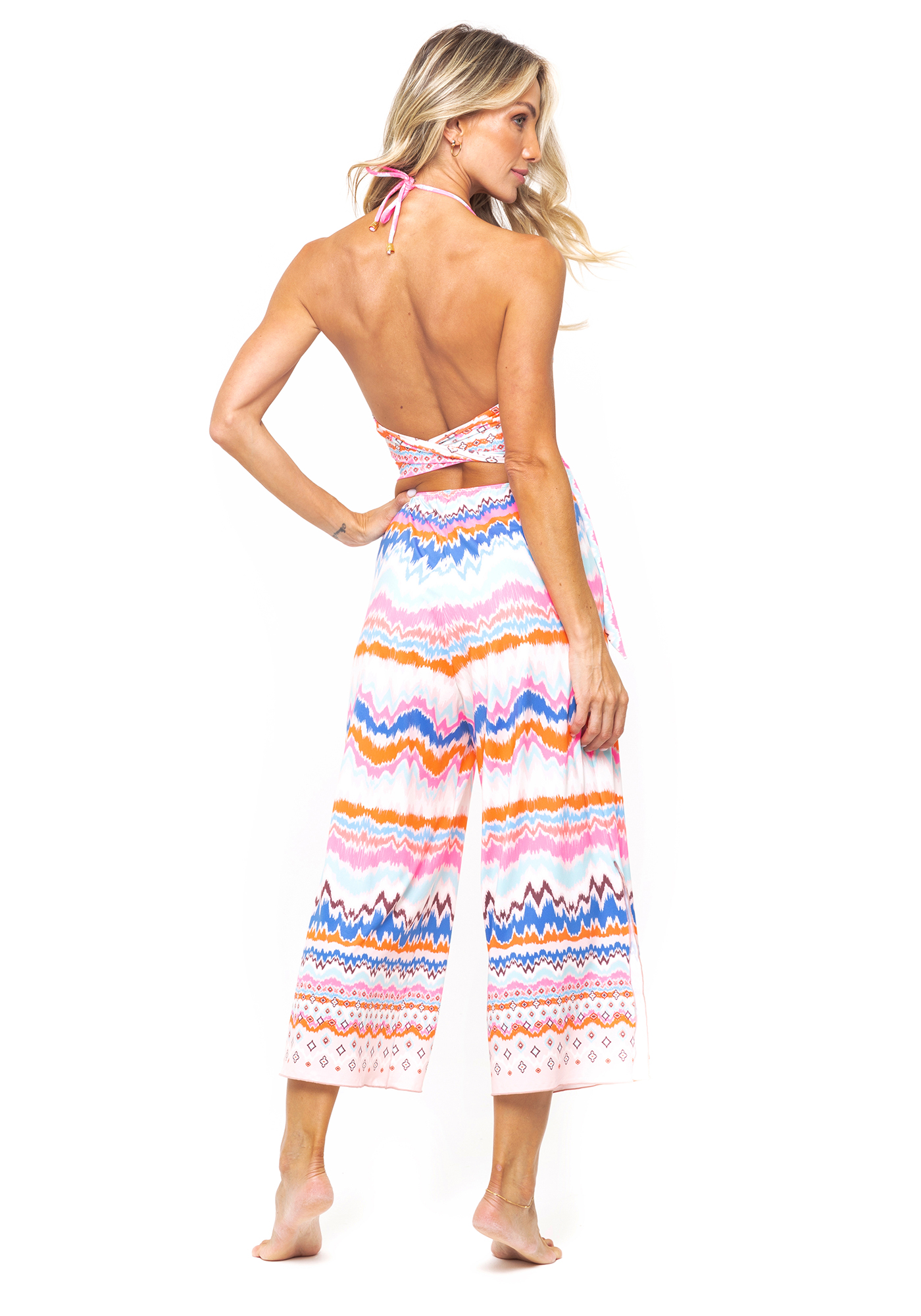 Blusa Cropped Frente Única Estampada Sbf 039