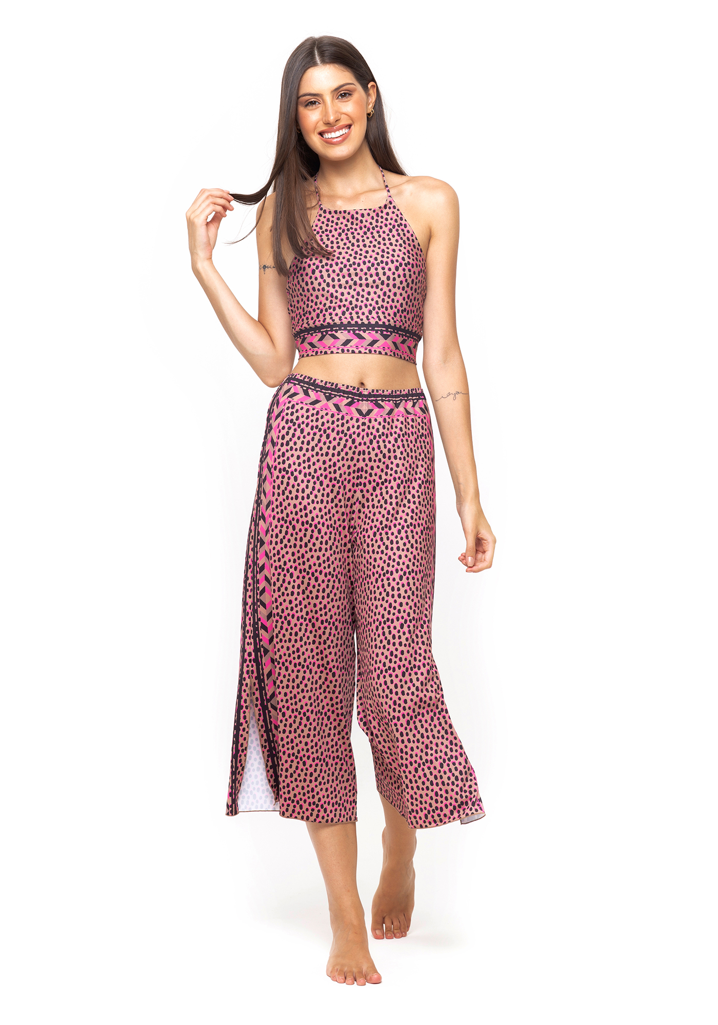 Blusa Cropped Frente Única Estampada Sb 020