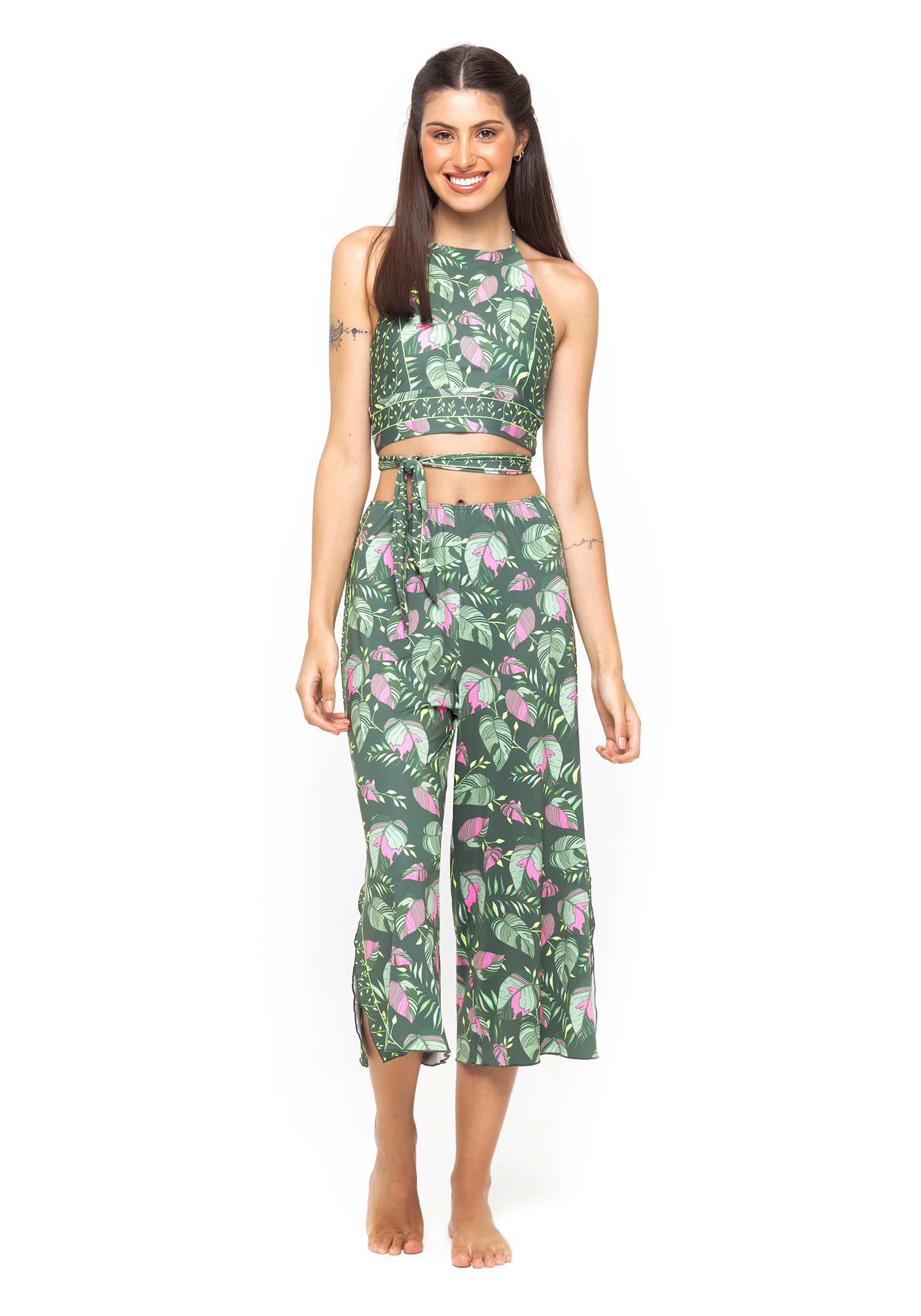 Blusa Cropped Frente Única Estampada Sbf 037