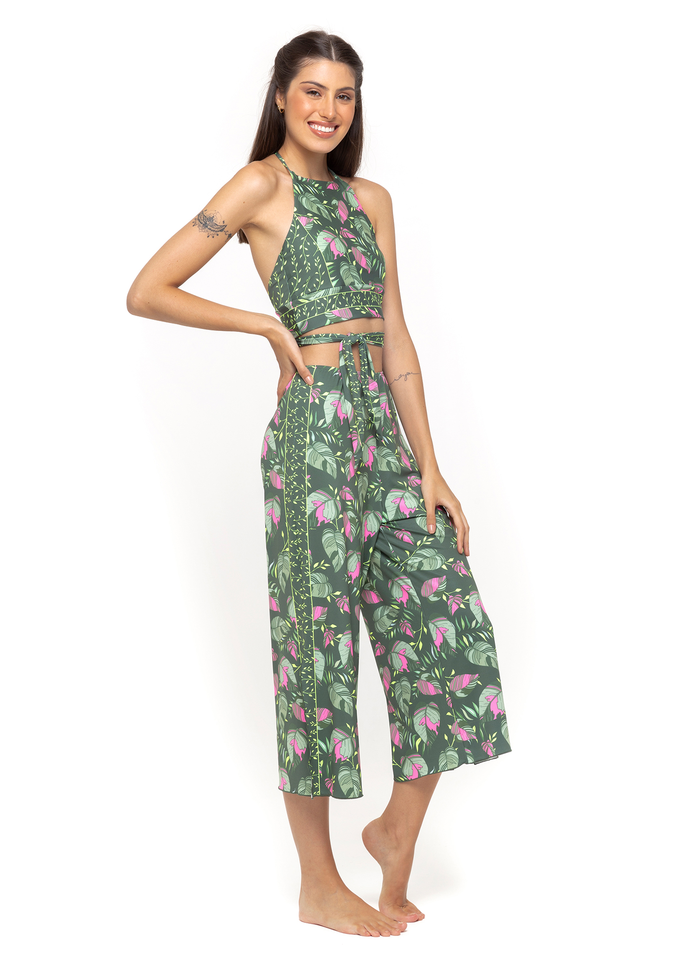 Blusa Cropped Frente Única Estampada Sbf 037