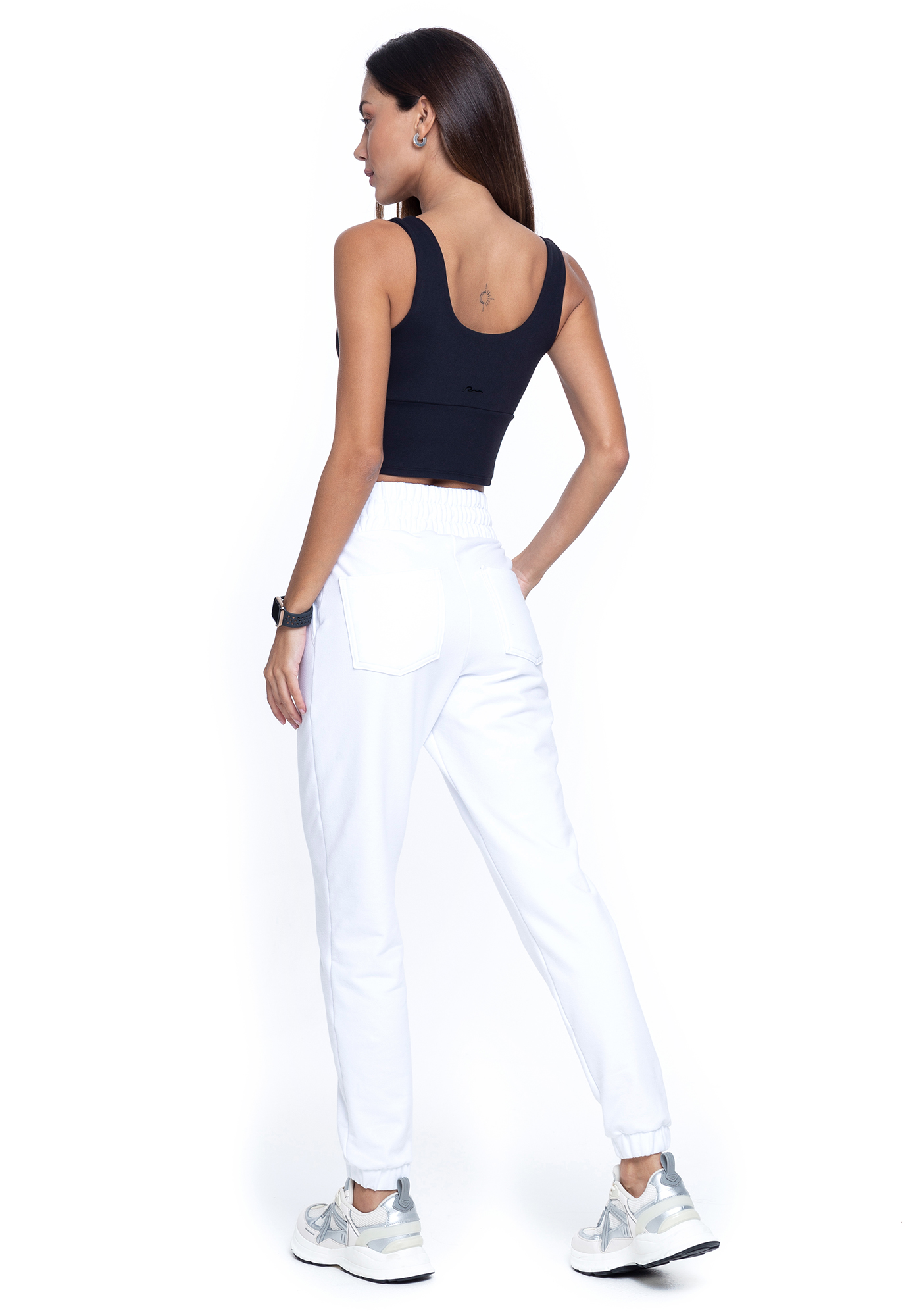 Calça Jogger de Moletinho Branco