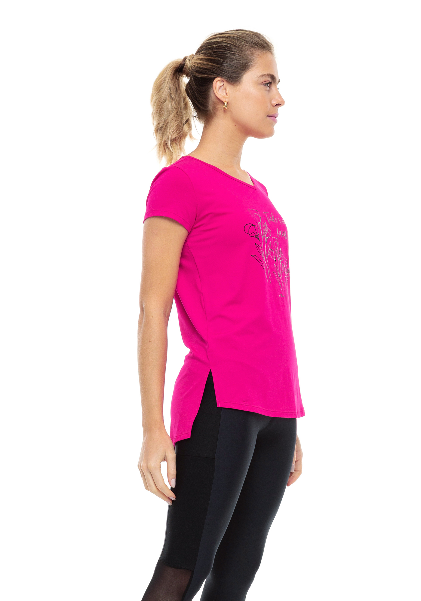Blusa Alongada Rosa 01 / Preto