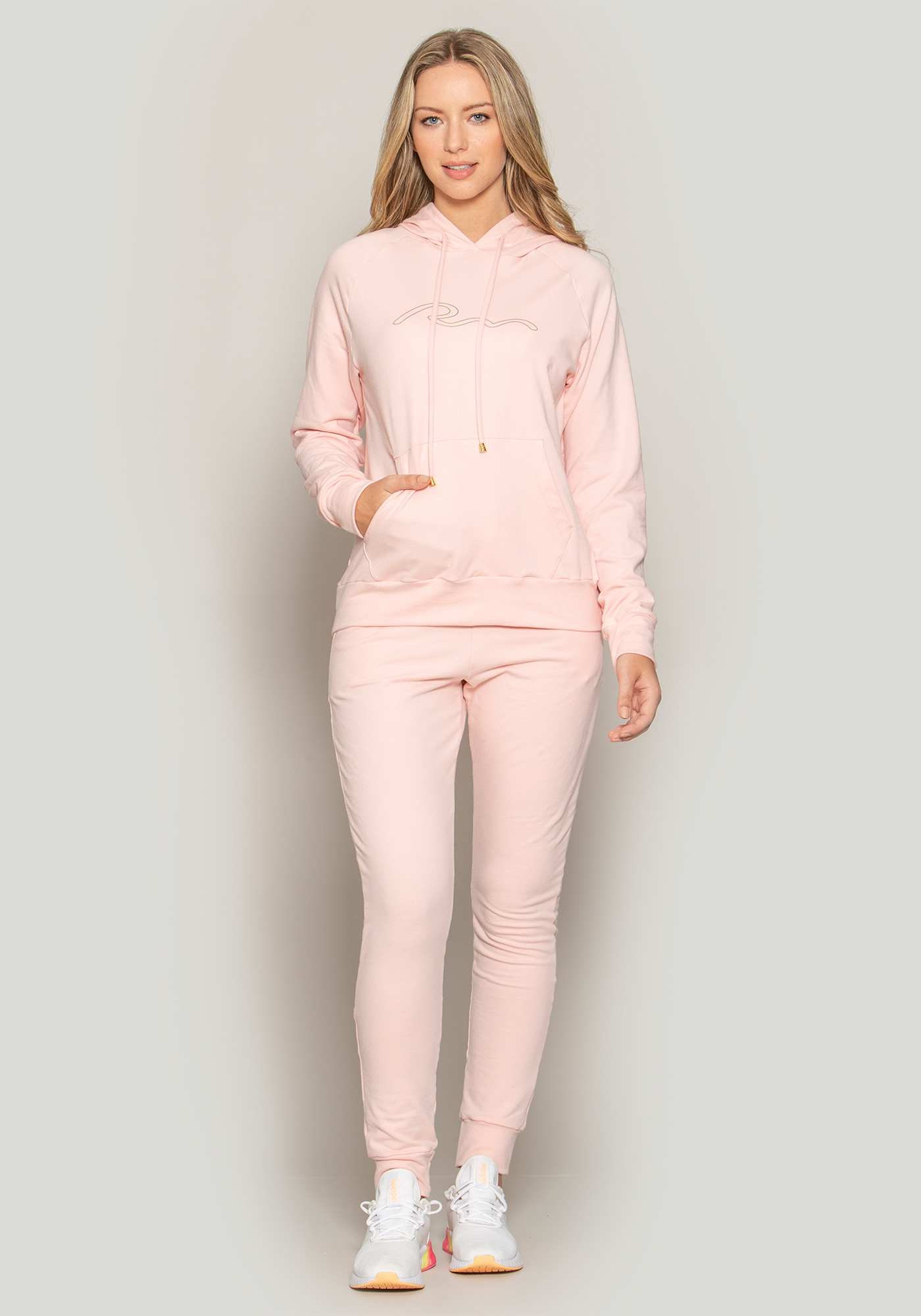 Blusão com Capuz de Moletinho Rosa 10 / Dourado