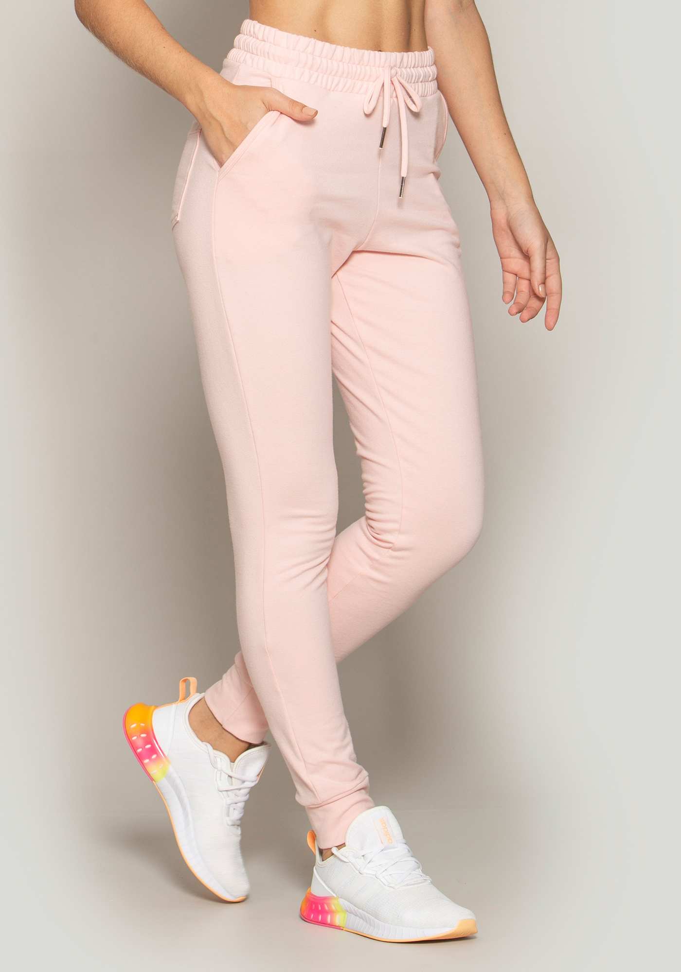 Calça Jogger Essencial de Moletinho Rosa 10