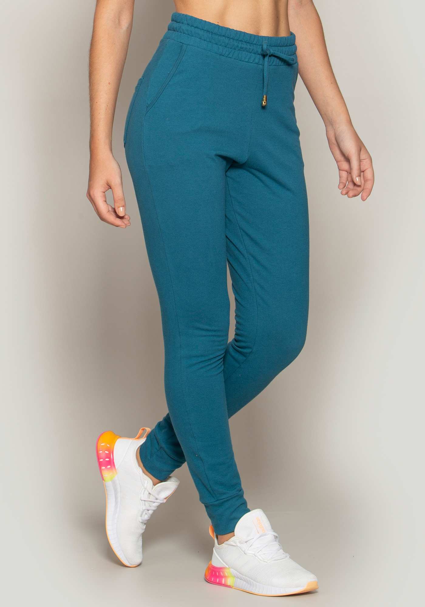 Calça Jogger Essencial de Moletinho Azul 13