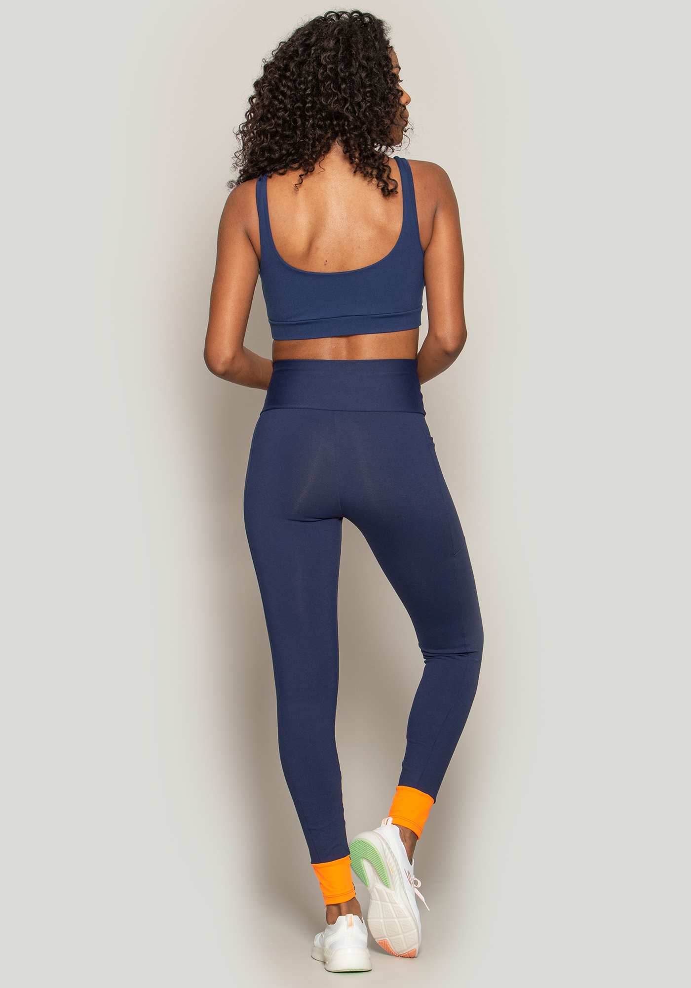 Legging Basic Power Azul 02 / Laranja 15