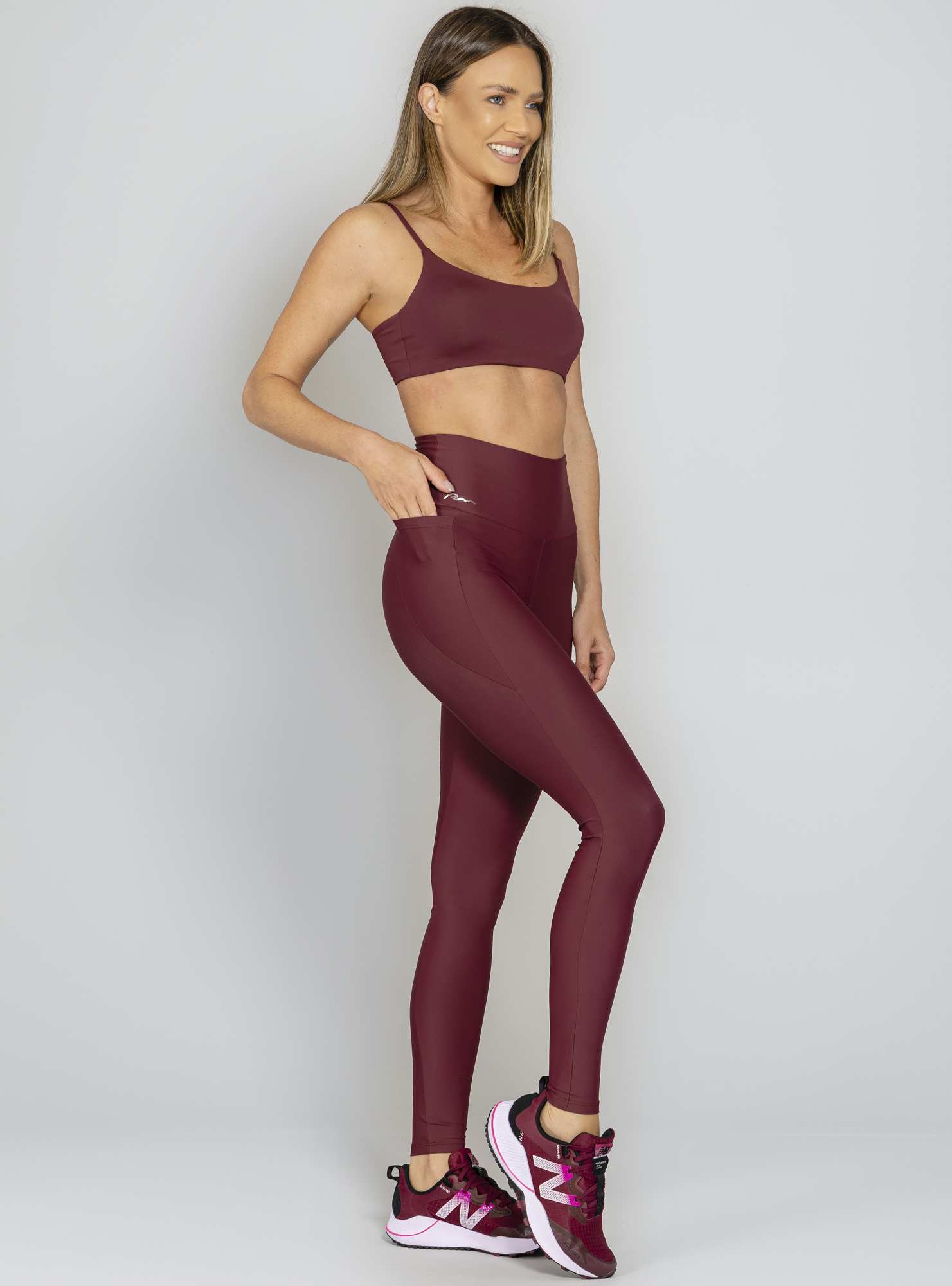 Legging Cintura Alta Essencial Bordo 03