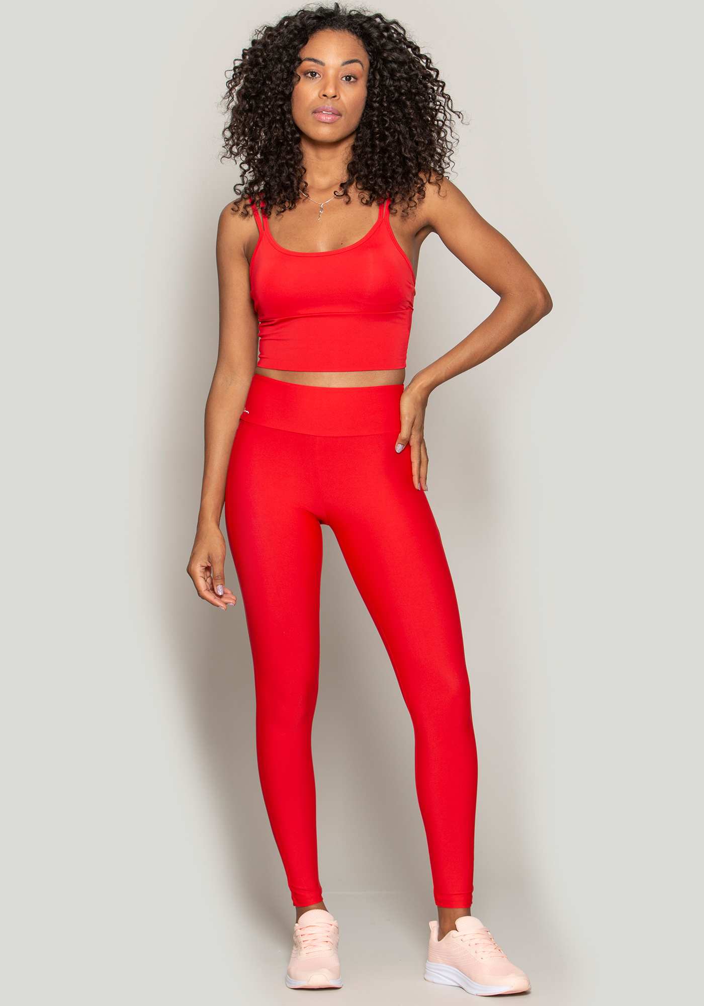 Legging Com Bolso Essencial Vermelho 01
