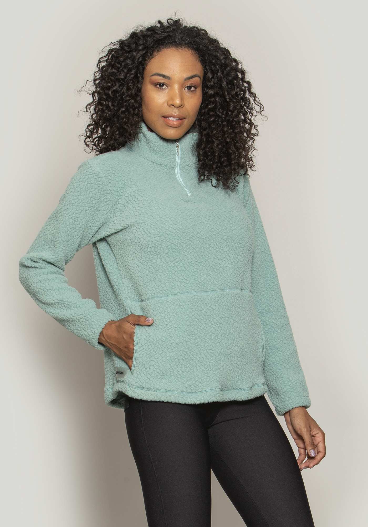 Blusão Alongado Sherpa Verde 49