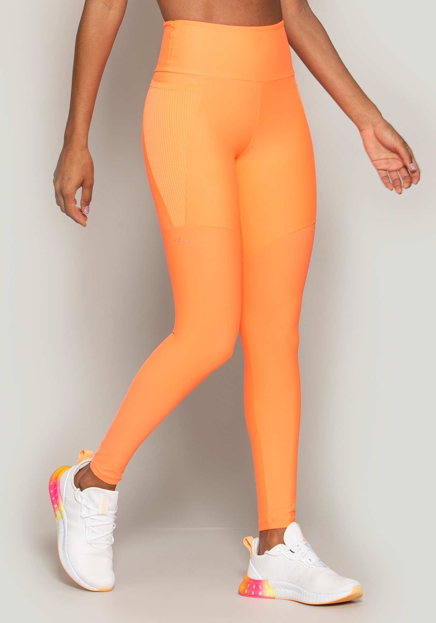 Legging Blocking com Bolsos Laranja 16