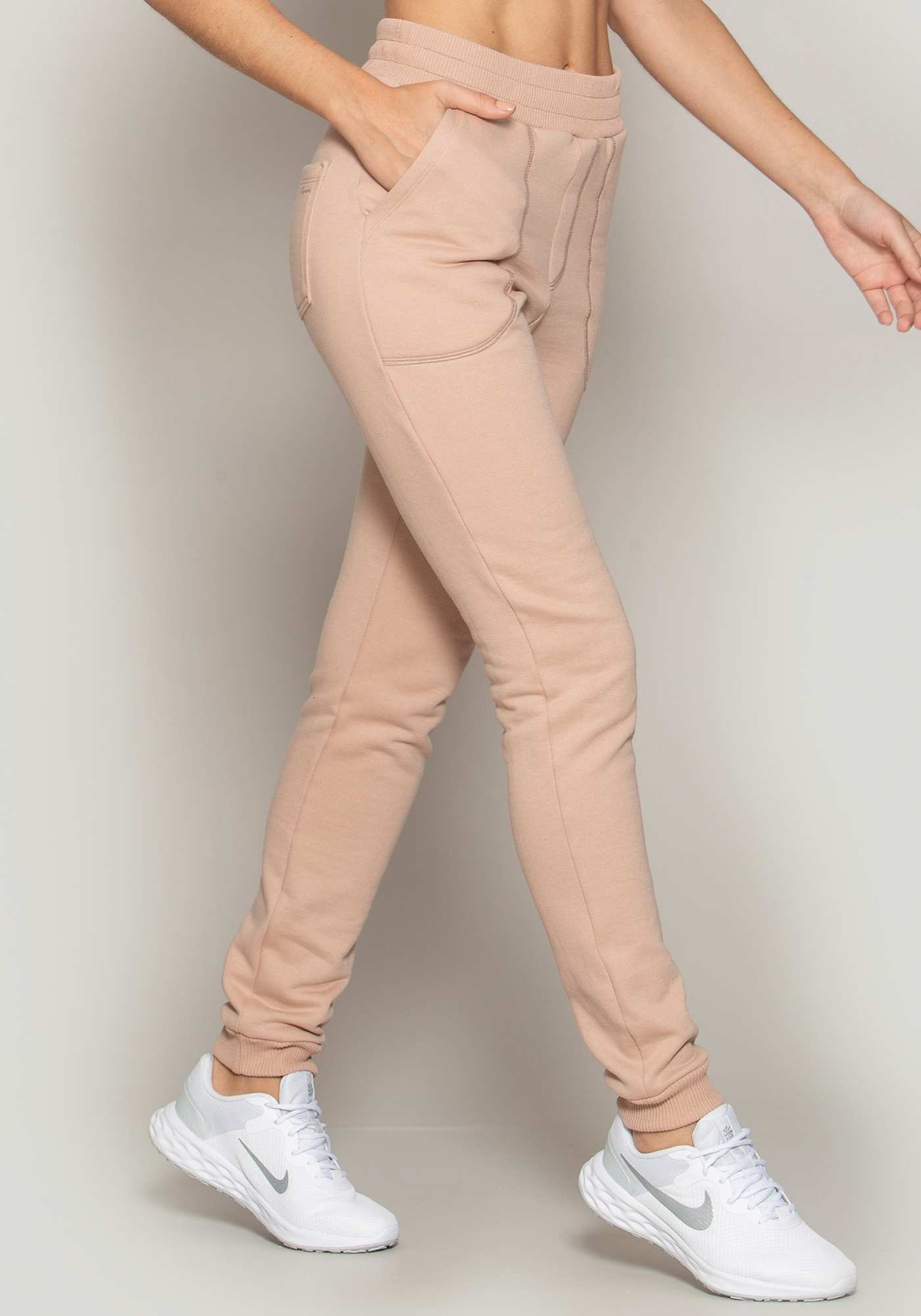 Calça Jogger de Moletom Bege 09