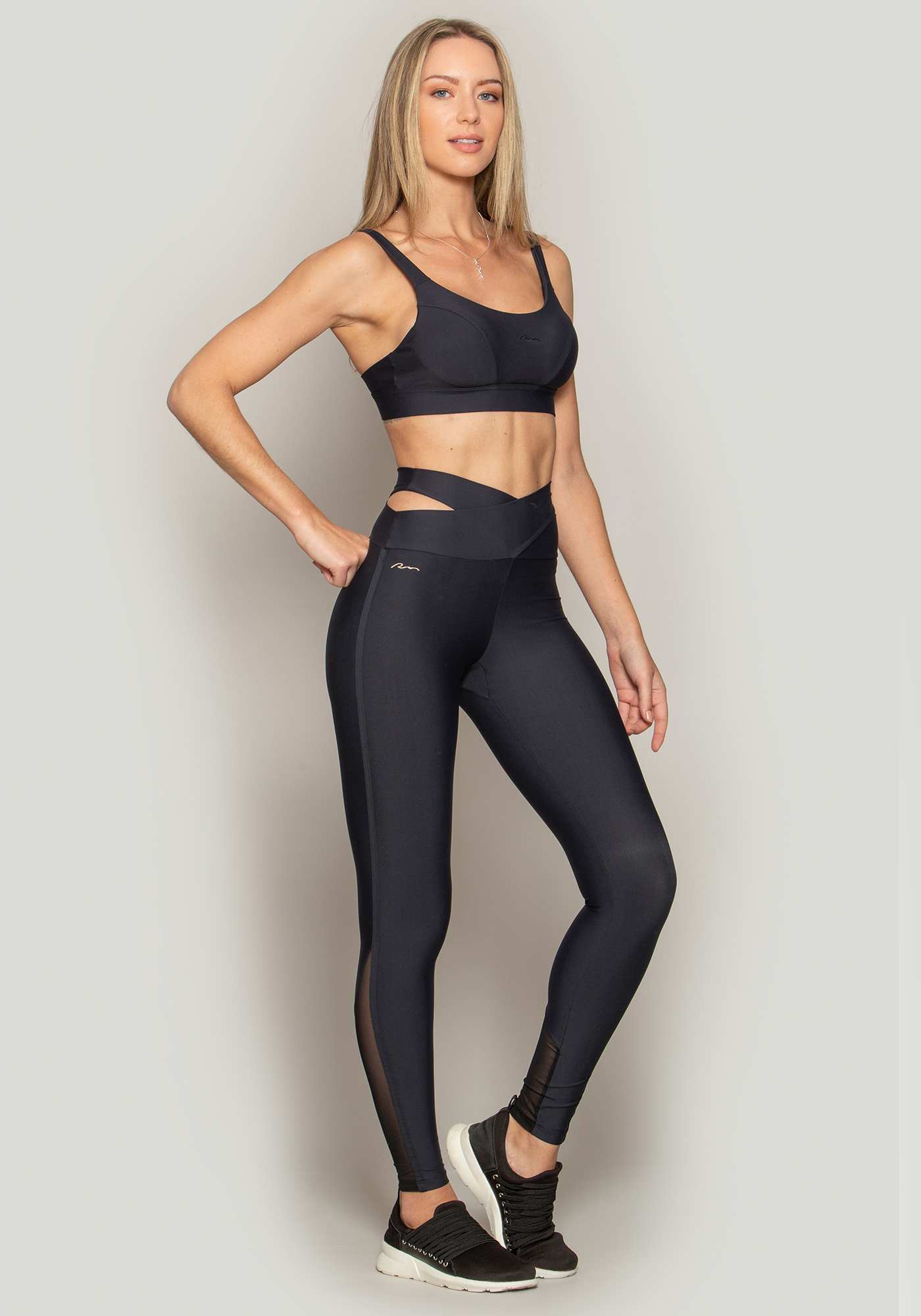 Legging com Cós Diferenciado Preto