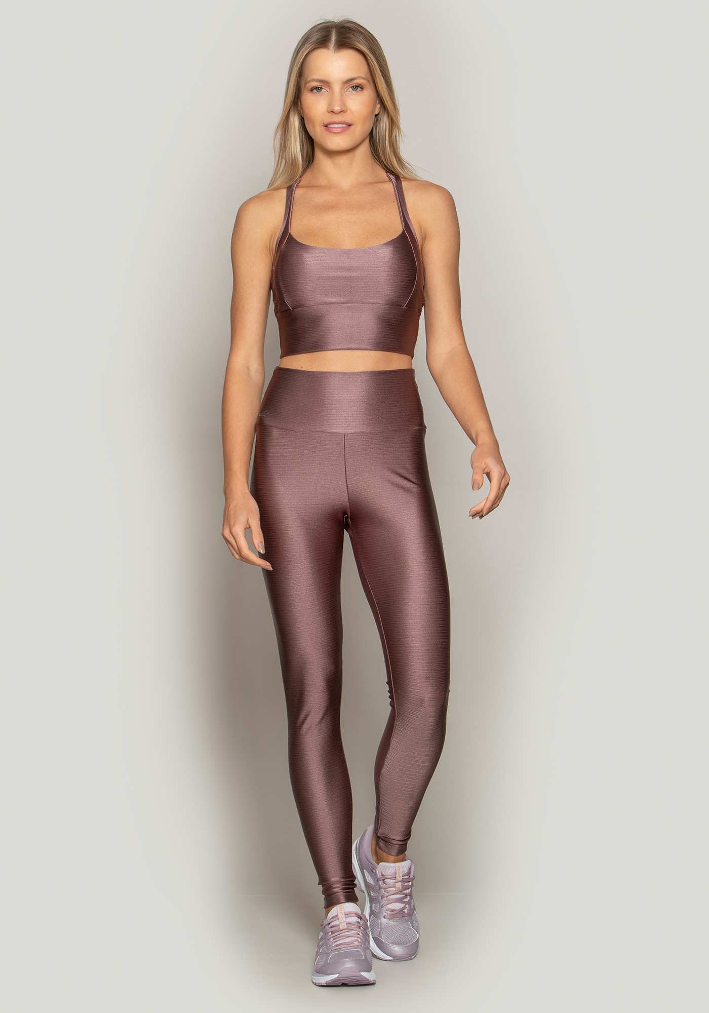 Legging Cintura Alta Shine Marrom 05